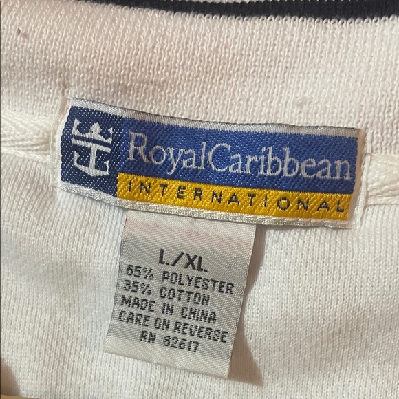 Royal Caribbean International White Half-Zip Pullover with Navy Accents - Picture 5 of 7
